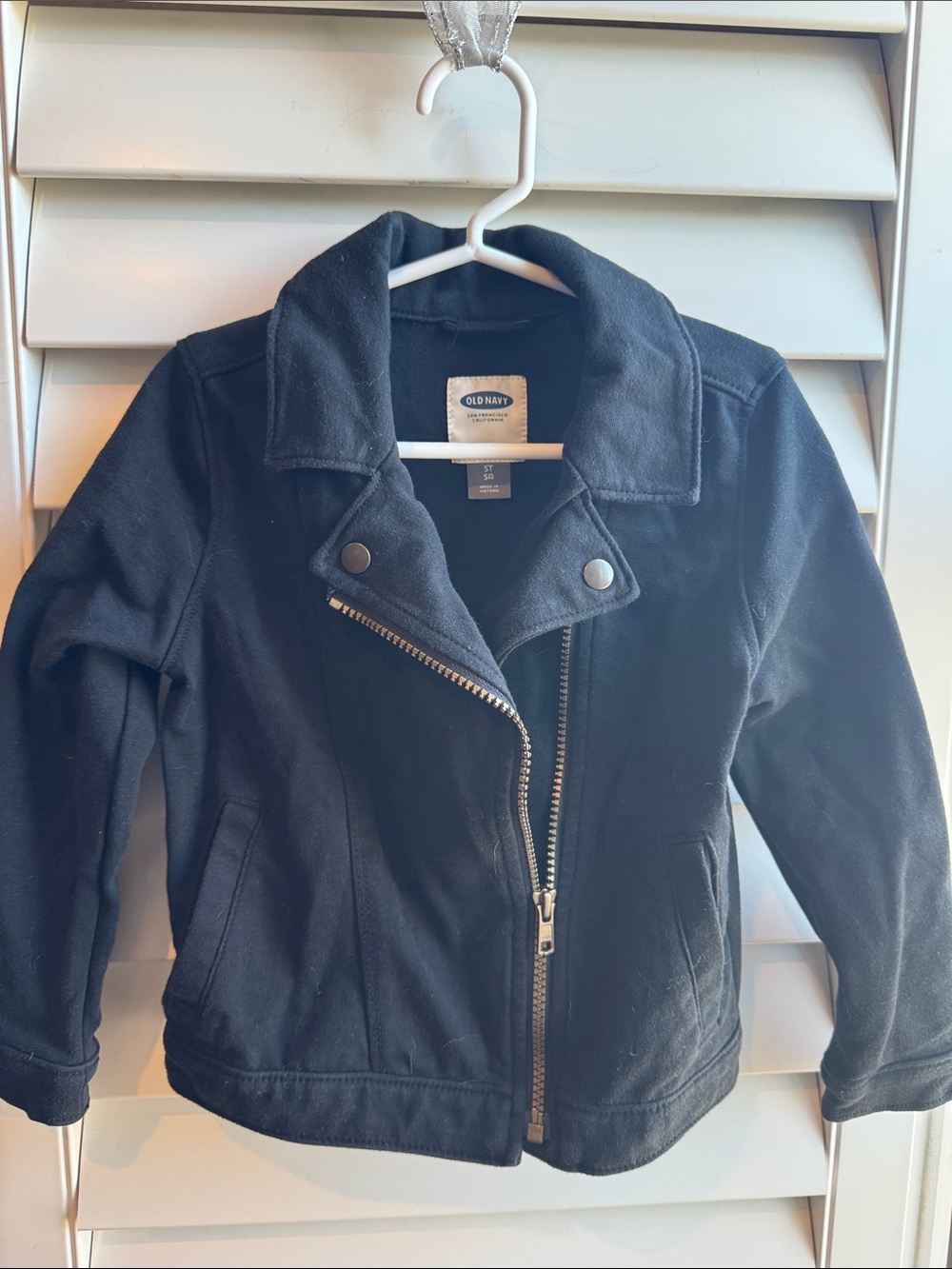 Old Navy Kids Knit Black Moto-Style Jacket
